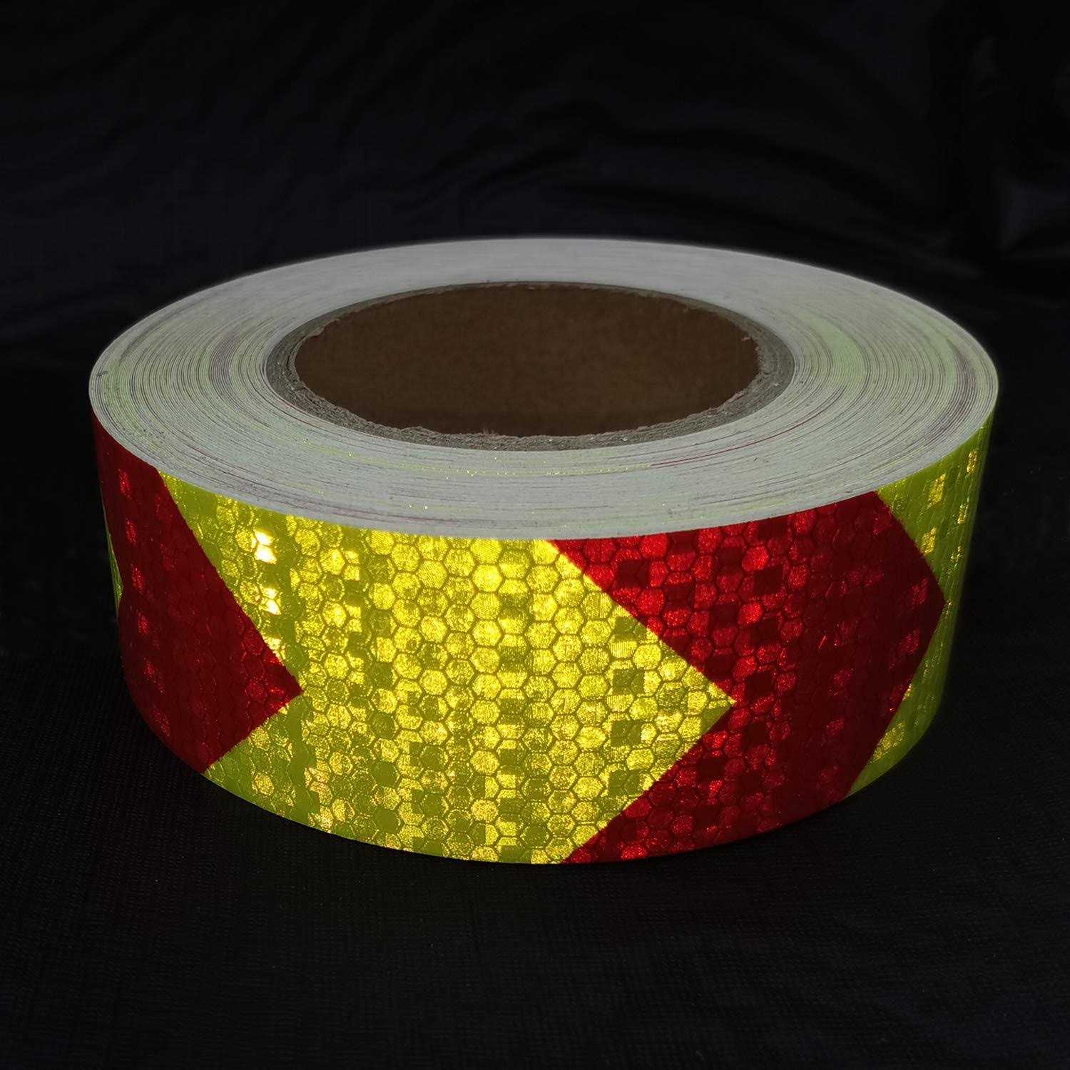 MOLTRES Waterproof Reflective Tape,Red Yellow Conspicuity Adhesive Safety Tape,High Visibility Arrow Hazard Warning Reflector Tapes - MT - Mrs Treak