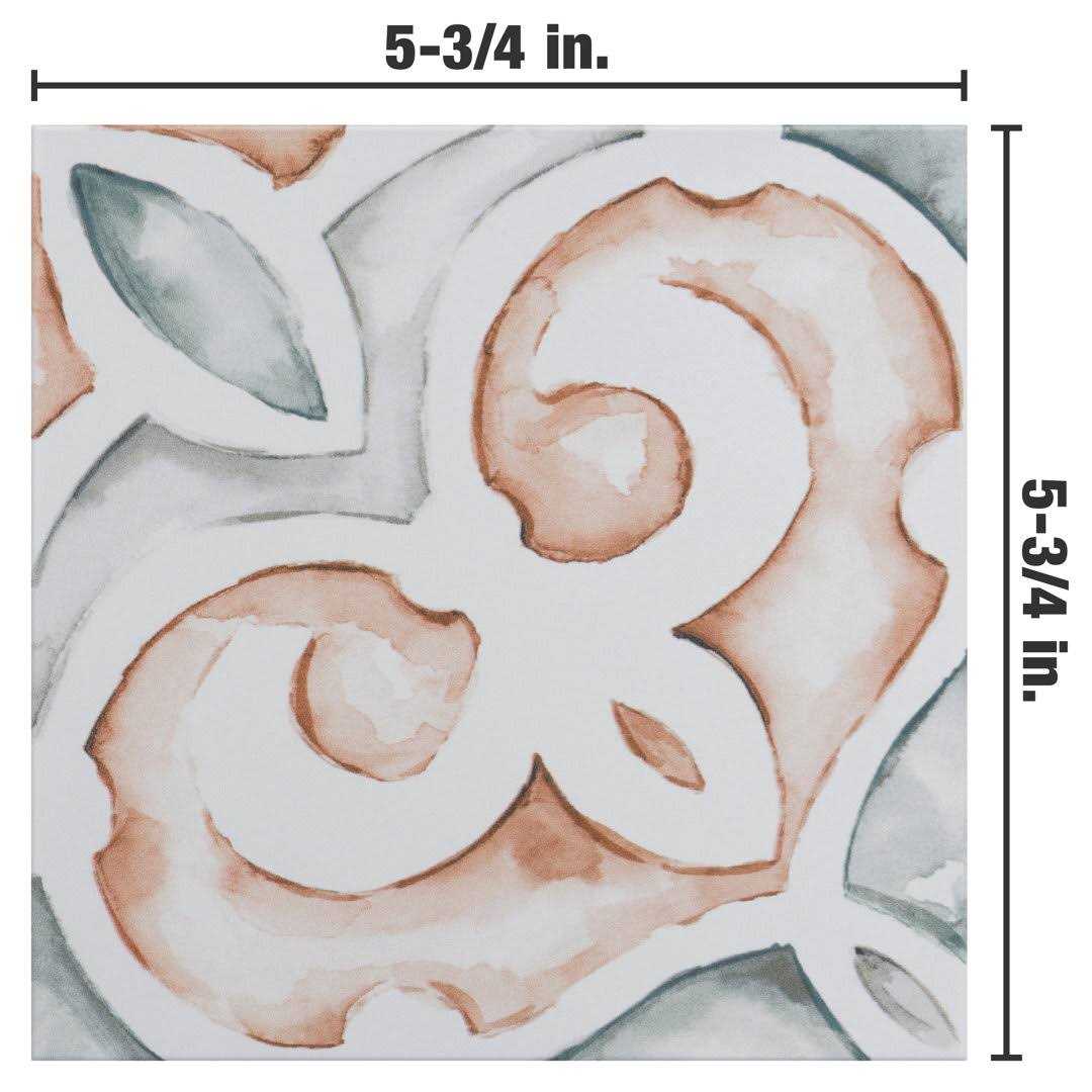 Merola Tile Saint Germain Gele Deco Simone 5-3/4 in. x 5-3/4 in. Porcelain Floor and Wall Tile - MT - Mrs Treak
