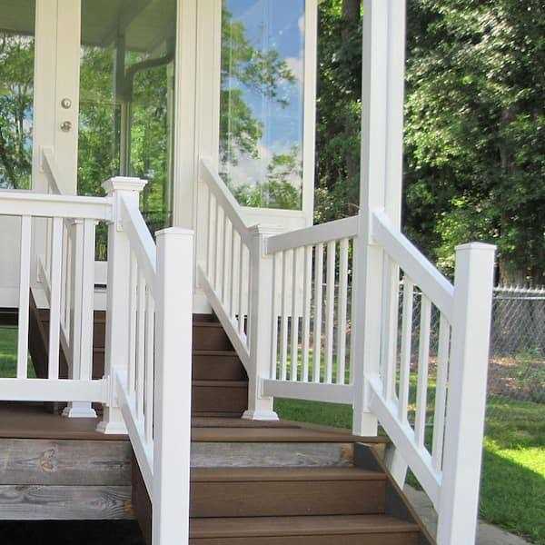 Weatherables Naples 3 ft. H x 8 ft. W White Vinyl Stair Railing Kit - MT - Mrs Treak