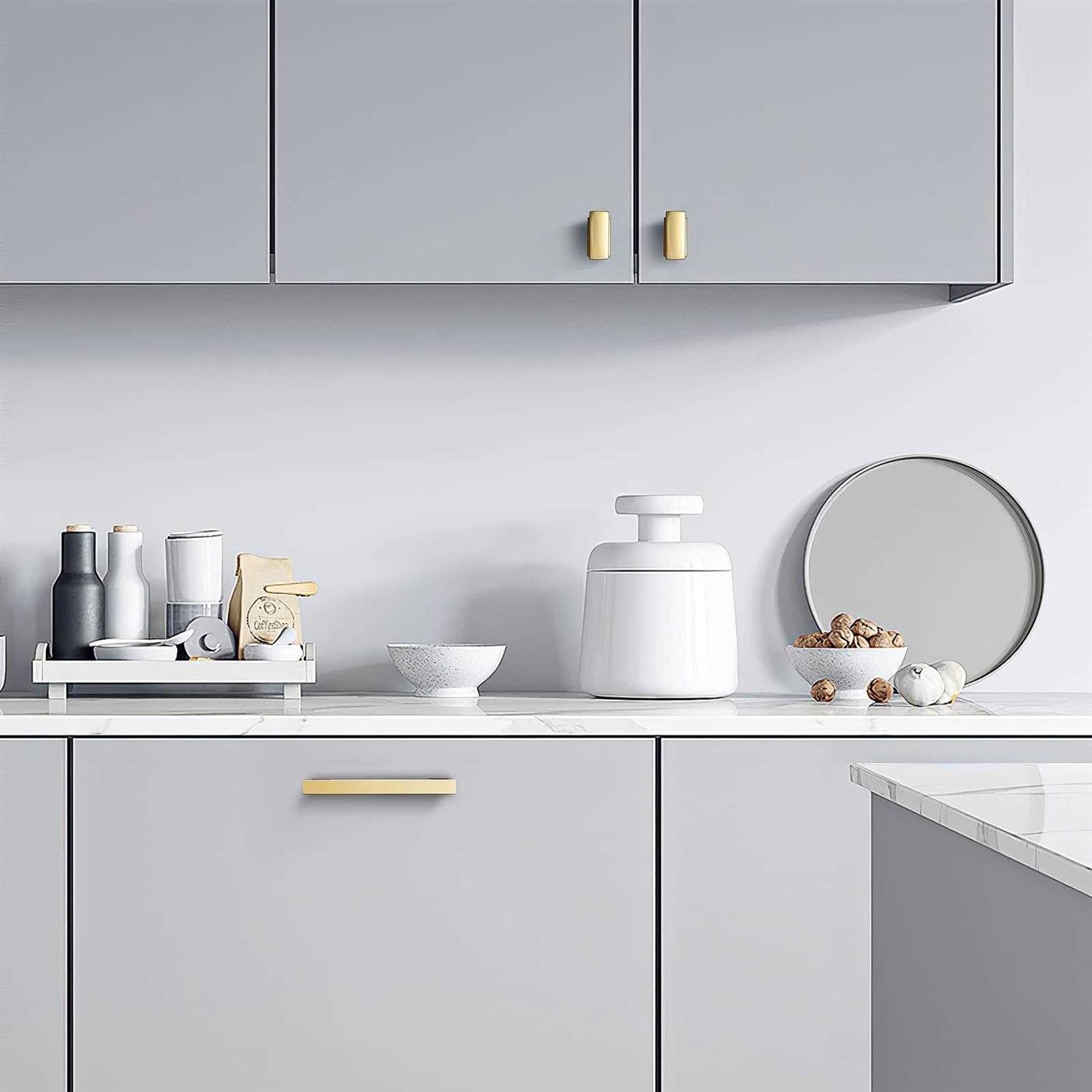 VEHCIL Square Brushed Brass Gold Cabinet Knobs,Single Hole Cabinet Handles Gold Knobs for Cabinets and Drawers Cupboard Closet Bathroom - MT - Mrs Treak