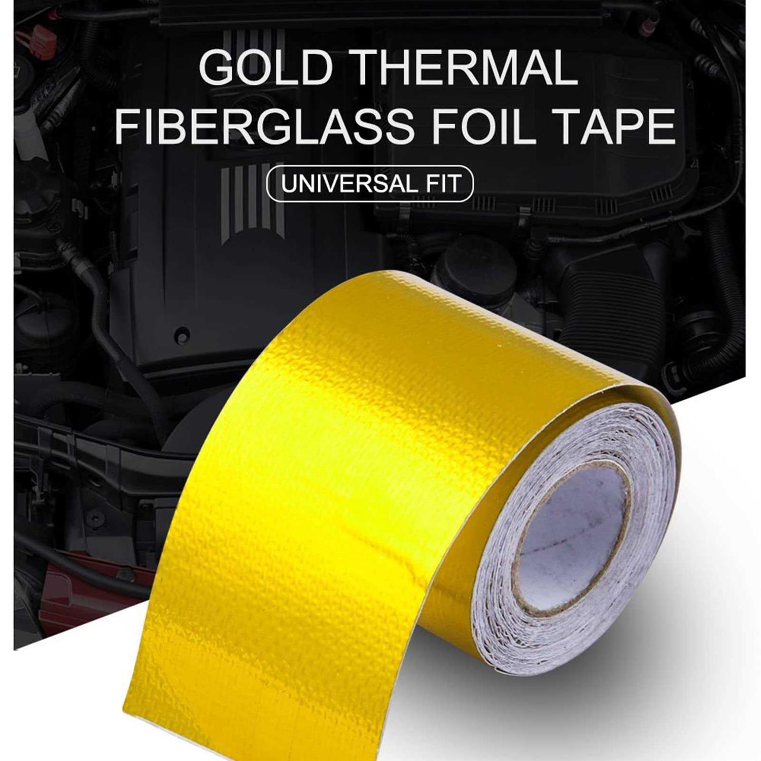 Sporacingrts 2 Gold Adhesive Backed Heat Barrier Tape Heat Shield Reflective Tape Wrap Roll,compatible with Car Intake Pipe - MT - Mrs Treak