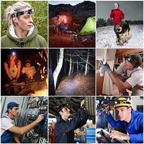 Foxelli LED Headlamp Flashlight for Adults & Kids Running Camping Hiking Head Lamp with White & Red Light - MT - Mrs Treak