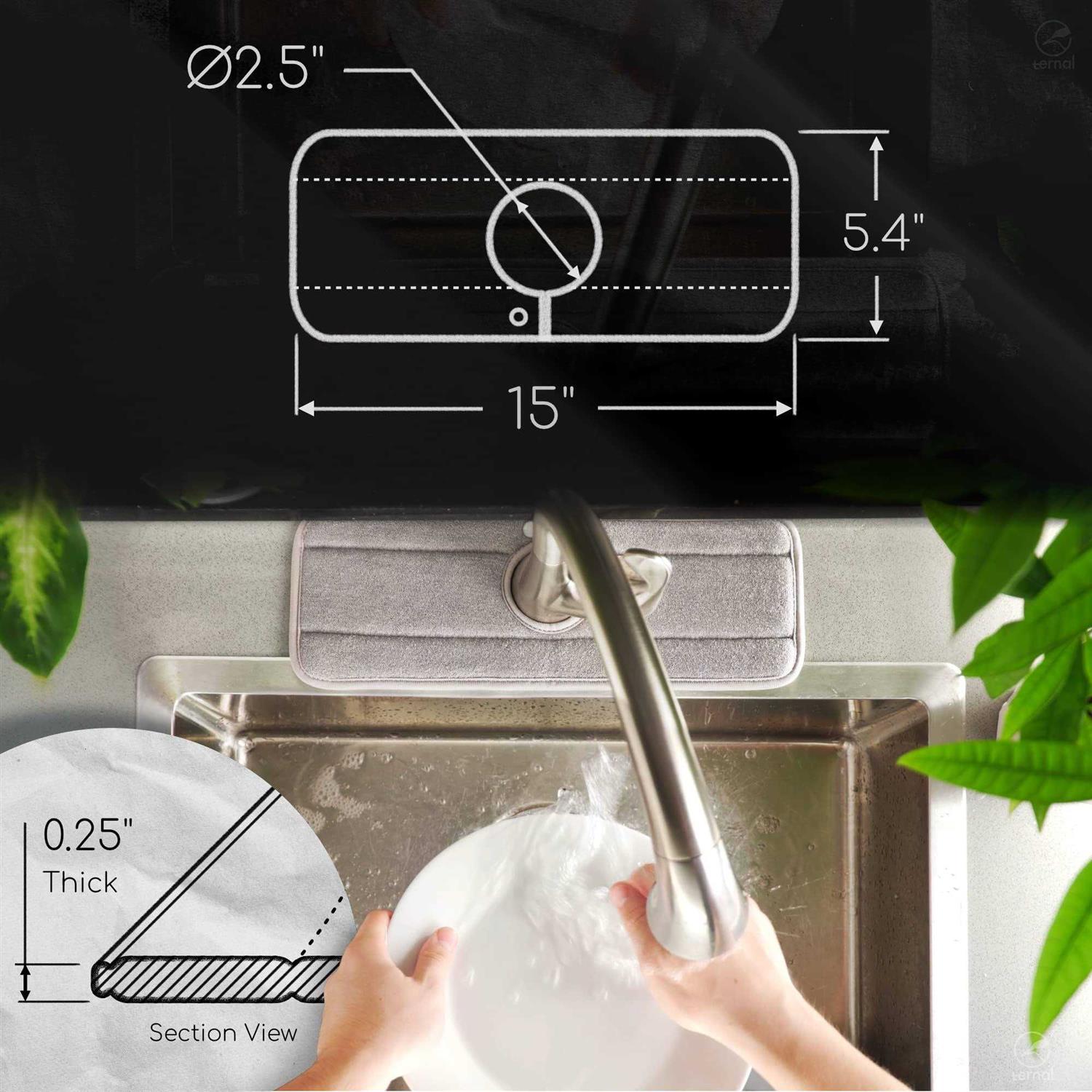 Ternal Sinkmat for Kitchen Faucet Original Design Absorbent Microfiber Fabric - MT - Mrs Treak