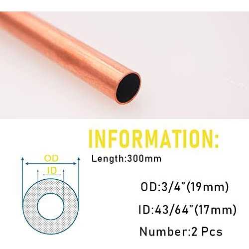 Tynulox OD 99.9% Copper Tube 0.5mm Wall × 300mm Length × - MT - Mrs Treak