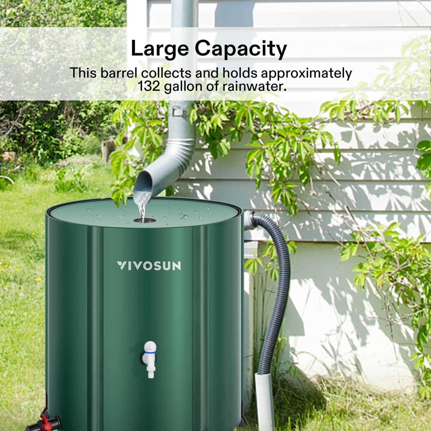 VIVOSUN Collapsible Rain Barrel Spigots and Overflow Kit - MT - Mrs Treak