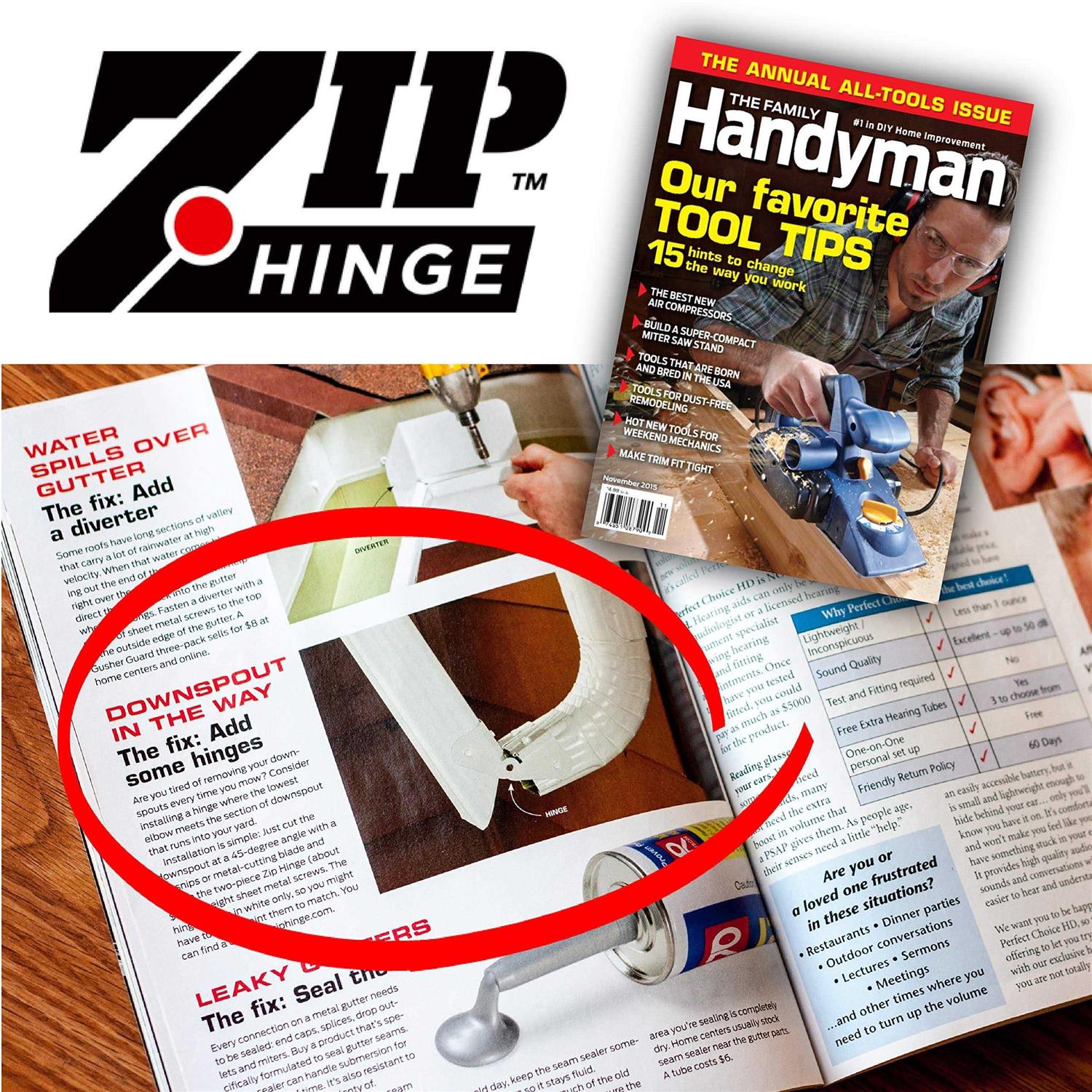 Zip Hinge Plus Made in The USA Gutter Extension Hinges - MT - Mrs Treak