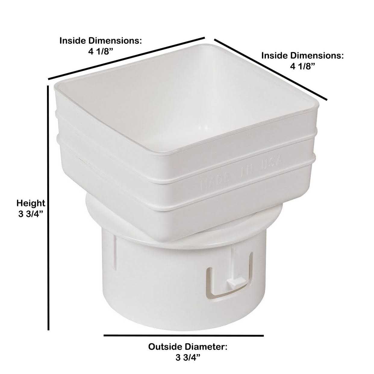 Plastic Universal Downspout to Drain Tile Adapter - MT - Mrs Treak