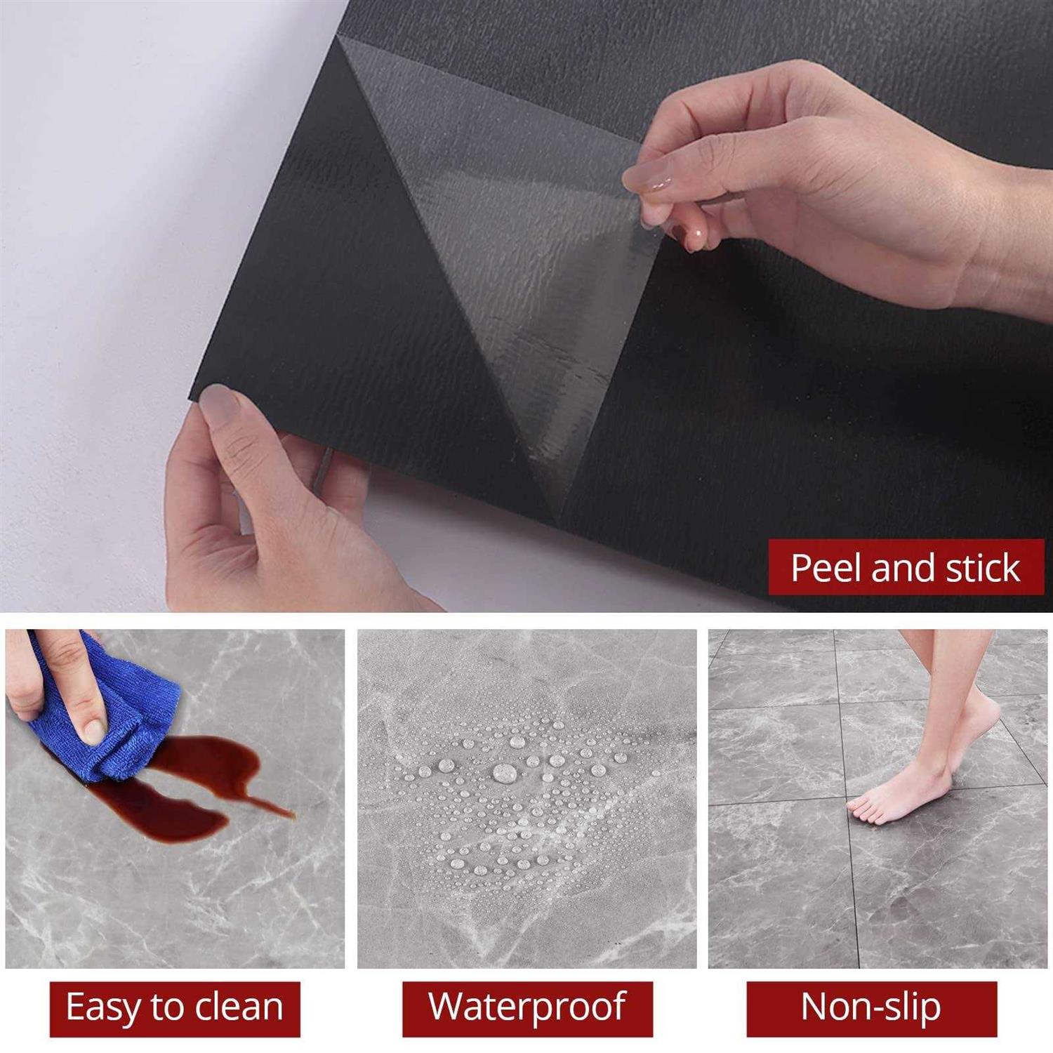 WESTICK Peel and Stick Floor Tile Bathroom Self Adhesive Vinyl Flooring Durable Floor Tiles Peel and Stick Waterproof Removable - MT - Mrs Treak