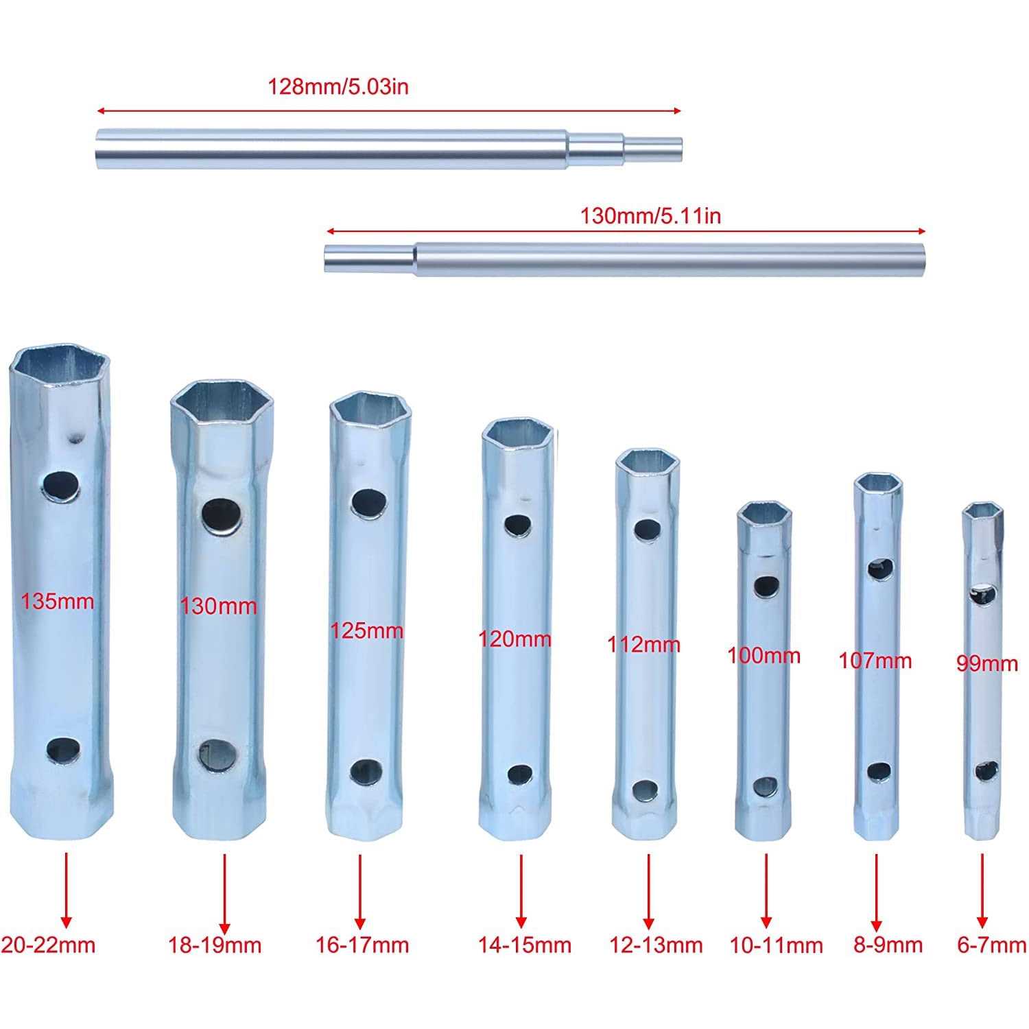 DPTOOL 12pt 1/2 Dr L-Type Diesel Injector Line Socket Wrench Set 12 14 16 17 18 19mm - MT - Mrs Treak