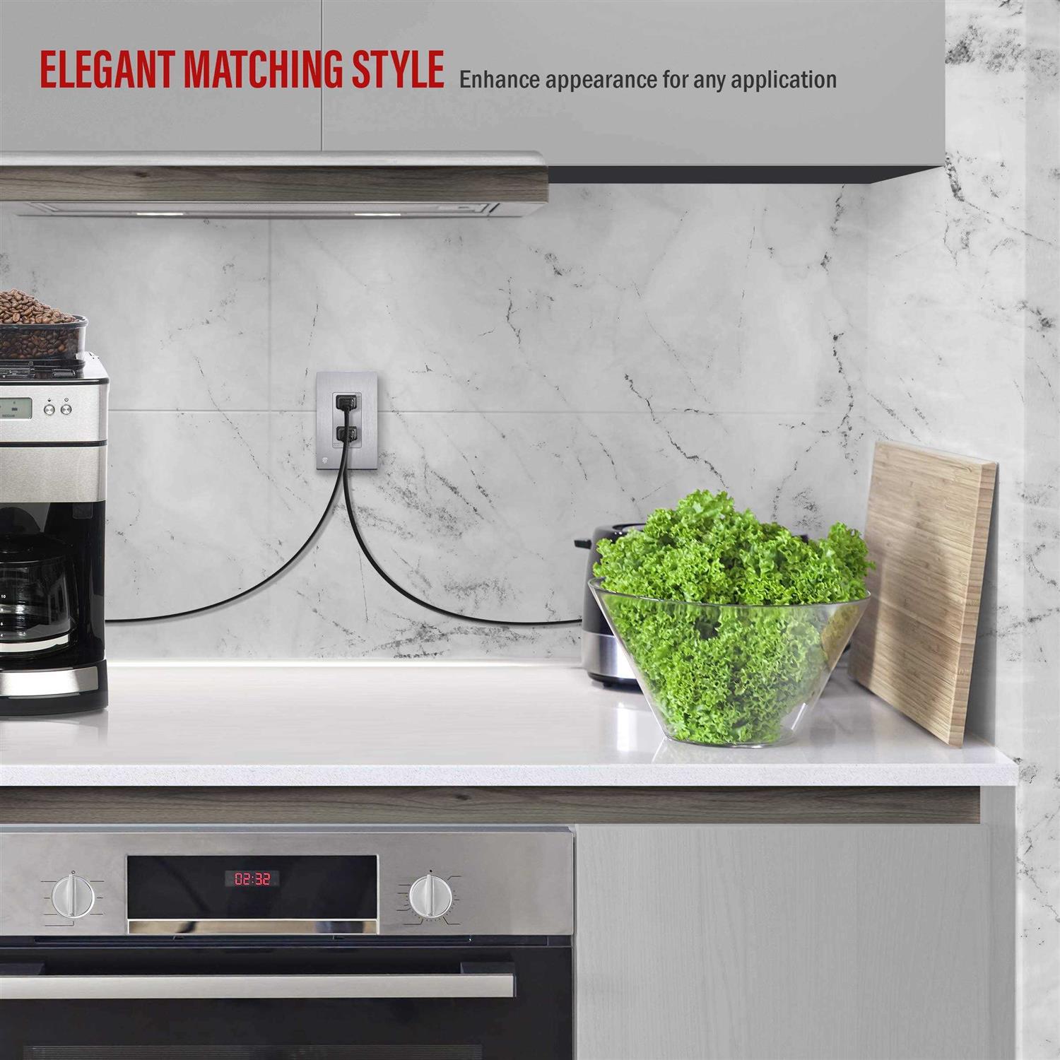 Enerlites Elite Series Decorator Light Switch with Brushed Screwless Wall Plate - MT - Mrs Treak