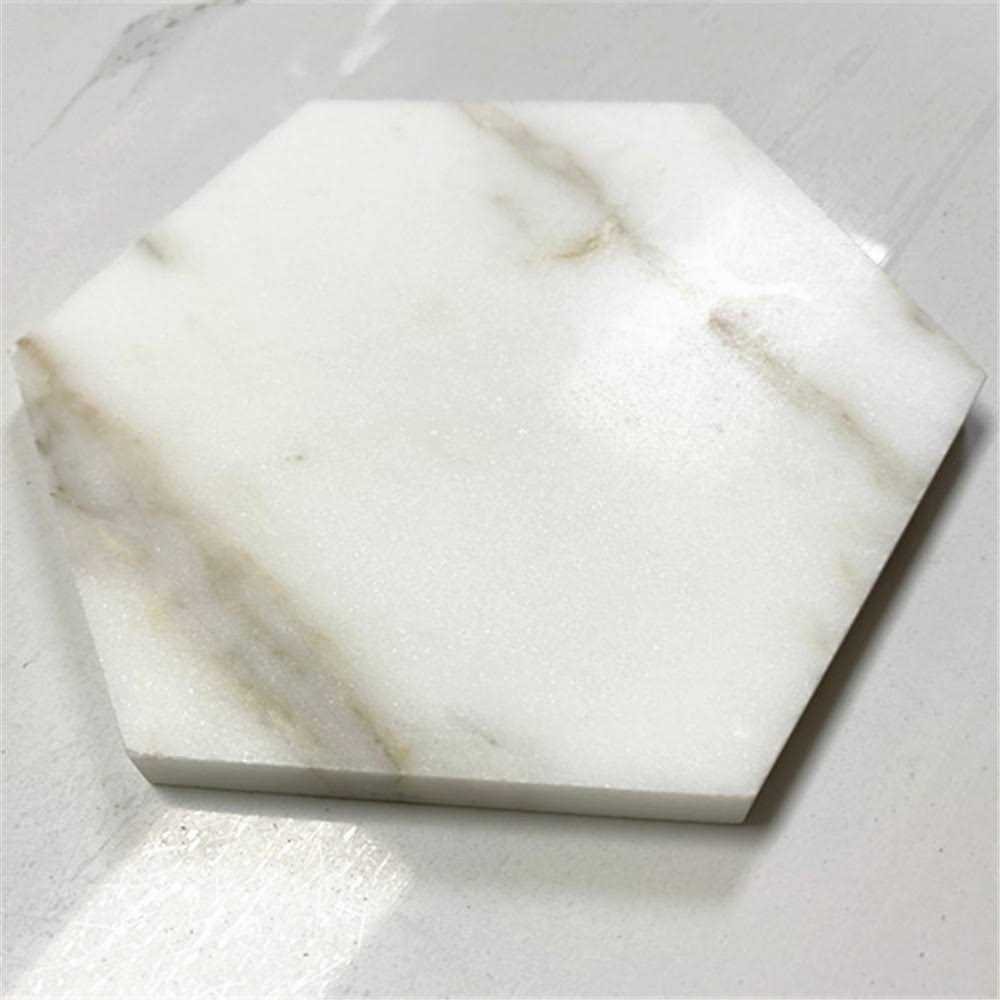 StoneCenterOnline Calacatta Gold Calcutta Oro Marble 6 inch Hexagon Tile - MT - Mrs Treak