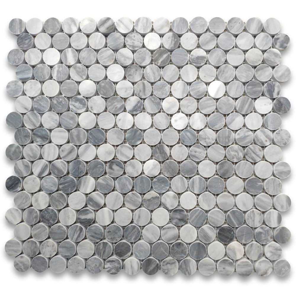 Marble Online Penny Bardiglio Gray Marble Mosaic Tile - MT - Mrs Treak