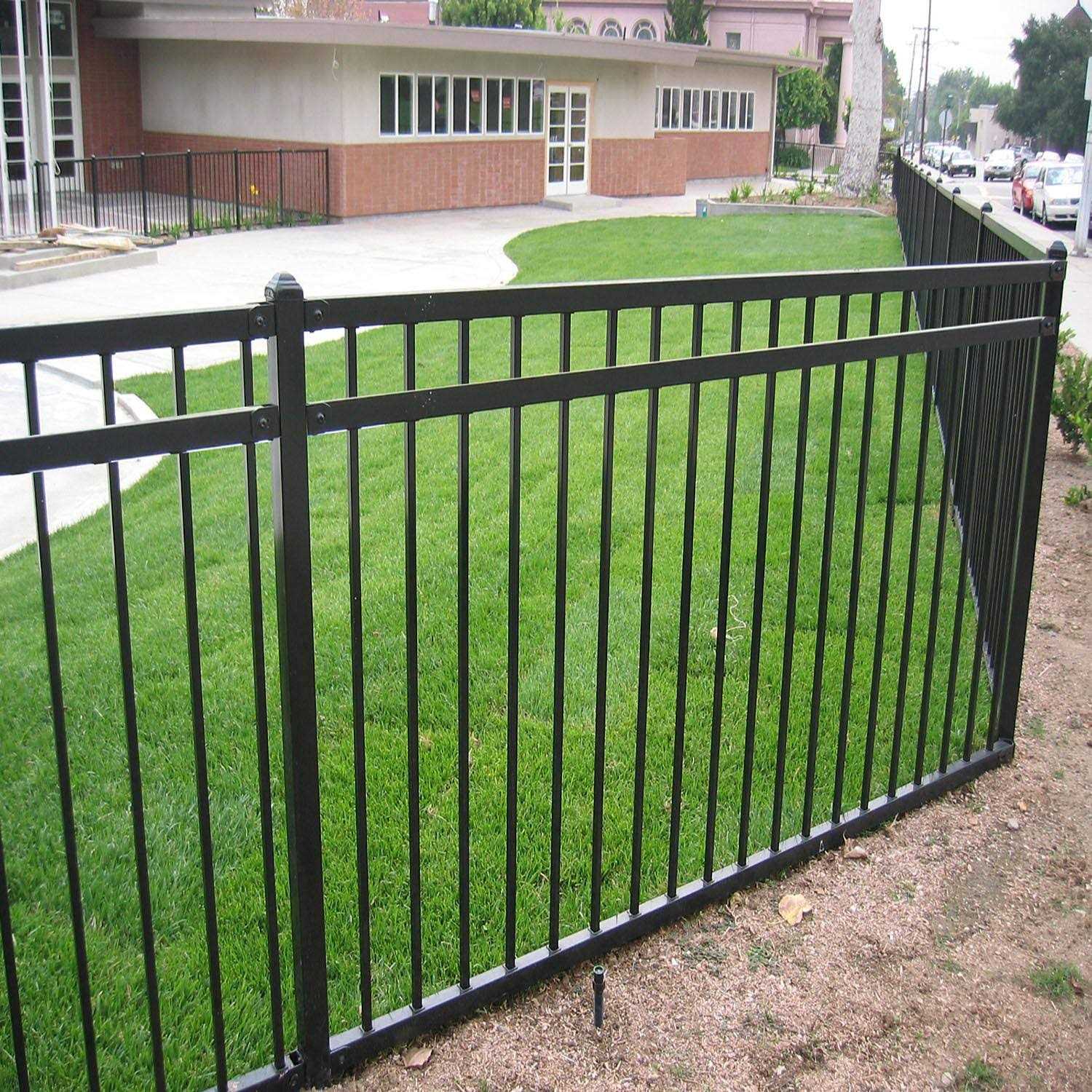 Xcel Black Steel Anti-Rust Fence Gate Flat End Pickets 4ft W x 5ft H - MT - Mrs Treak