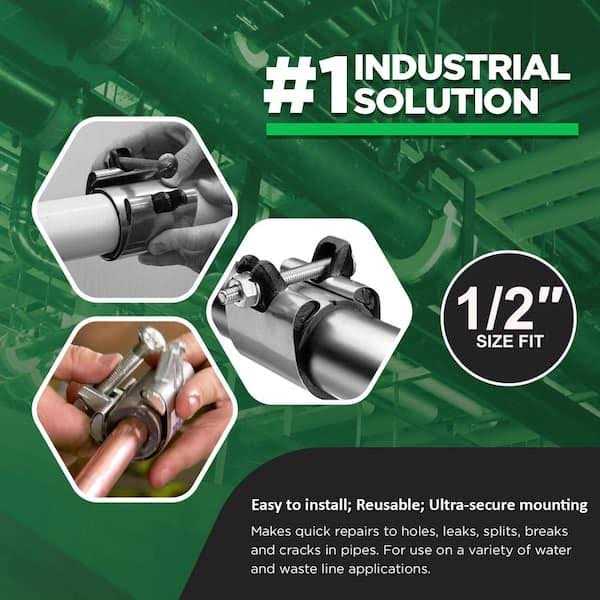 The Plumber’s Choice 3 in. L 1-Bolt Stainless Steel IPS Pipe Repair Clamp - MT - Mrs Treak