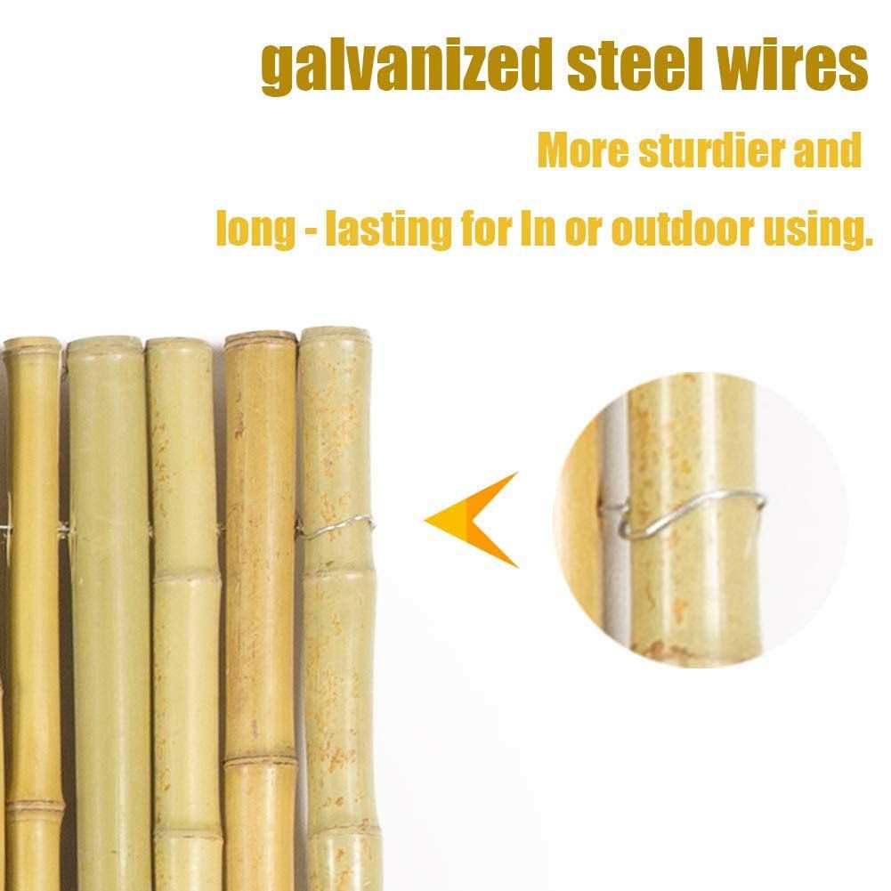 Mininfa Natural Rolled Bamboo Fence Eco-Friendly 0.7 in D x 6 feet High x Long - MT - Mrs Treak