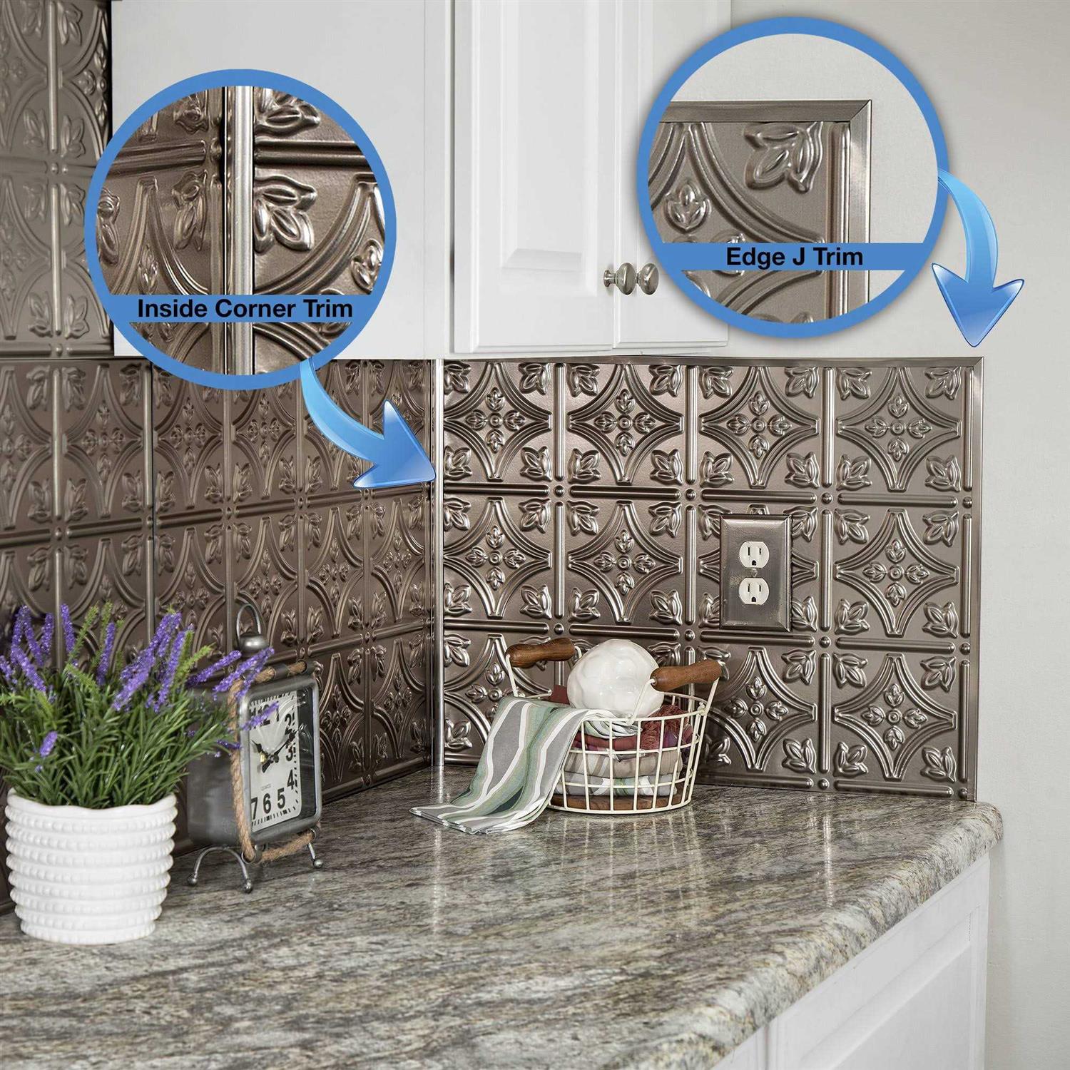 Fasade 18in x 24in Waves Polished Copper Backsplash Panel - MT - Mrs Treak