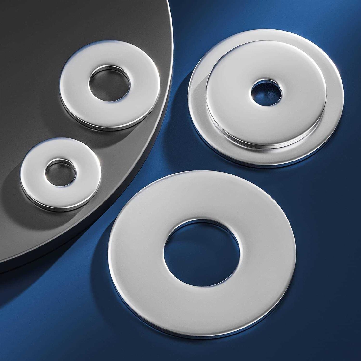 Wensilon Stainless Steel 304 Metal Flat washers for Screws and Bolts, Suitable for Factory Maintenance, Kitchen, Store and Outdoor - MT - Mrs Treak