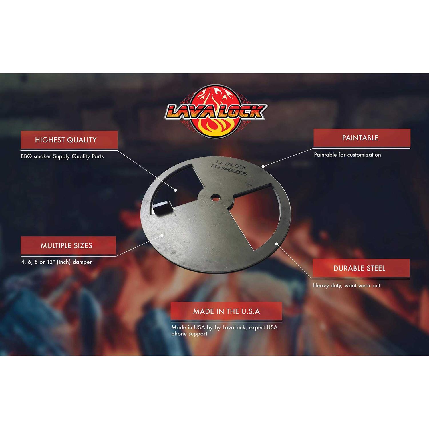 LavaLock Smoker Pinwheel BBQ air Damper Pit Grill Vent - MT - Mrs Treak