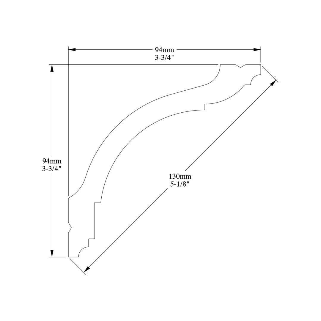 ORAC DECOR 2-3/4 in. D x 1/2 in. W x 4 in. L Primed - MT - Mrs Treak