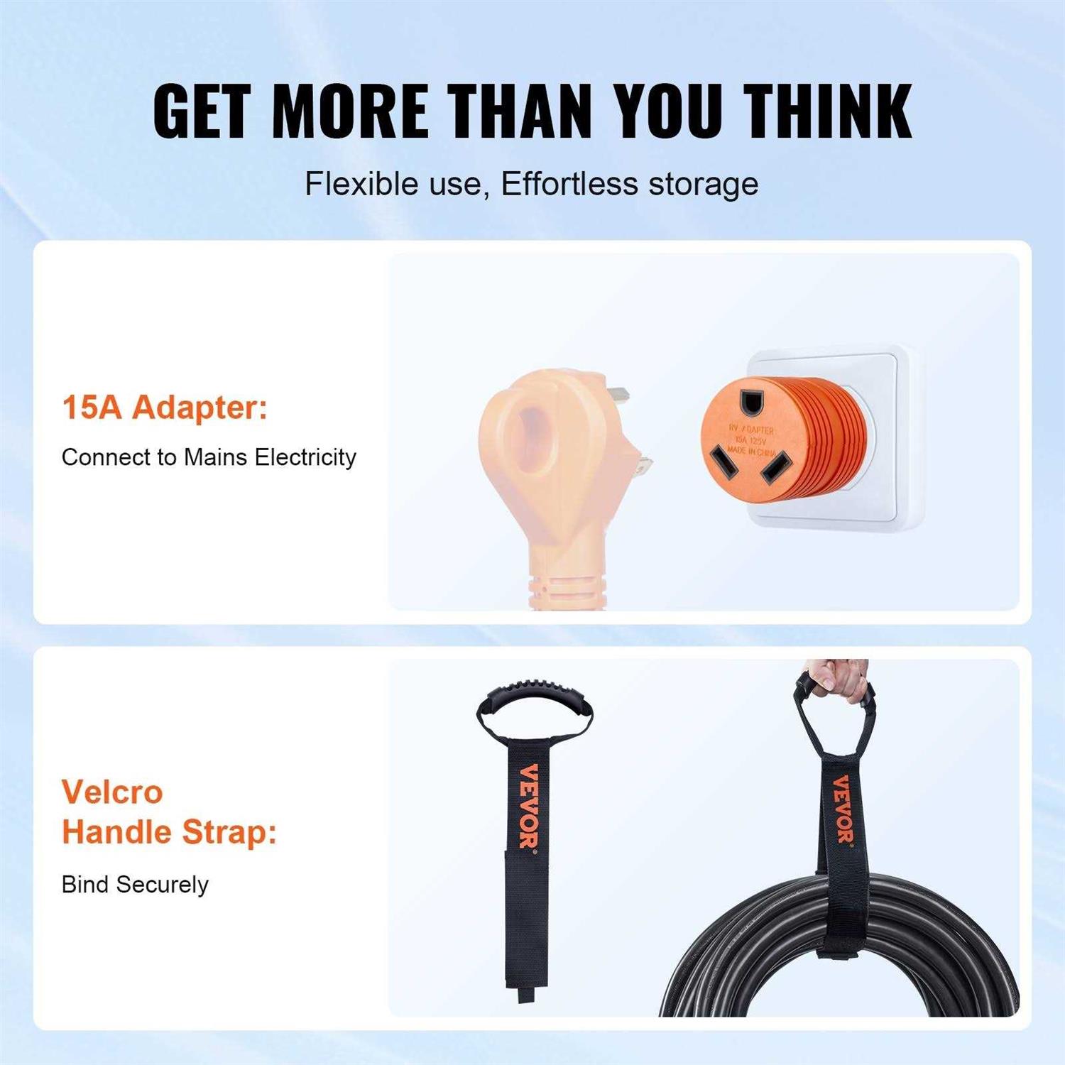 VEVOR RV Power Cord 50 Amp Heavy Duty STW Generator Cord - MT - Mrs Treak