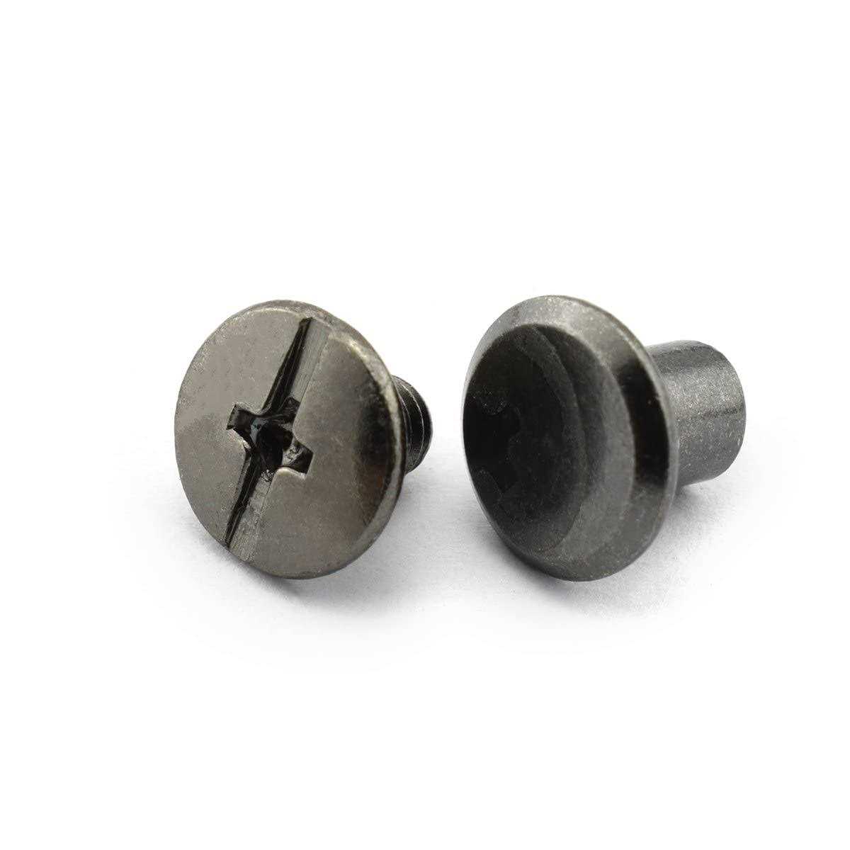 LQ Industrial 120pcs Chicago Screw Cross Head Phillips Drive Binding Screws Rivet Book Binding DIY Leather Craft Assembly Bolt 5x6mm - MT - Mrs Treak