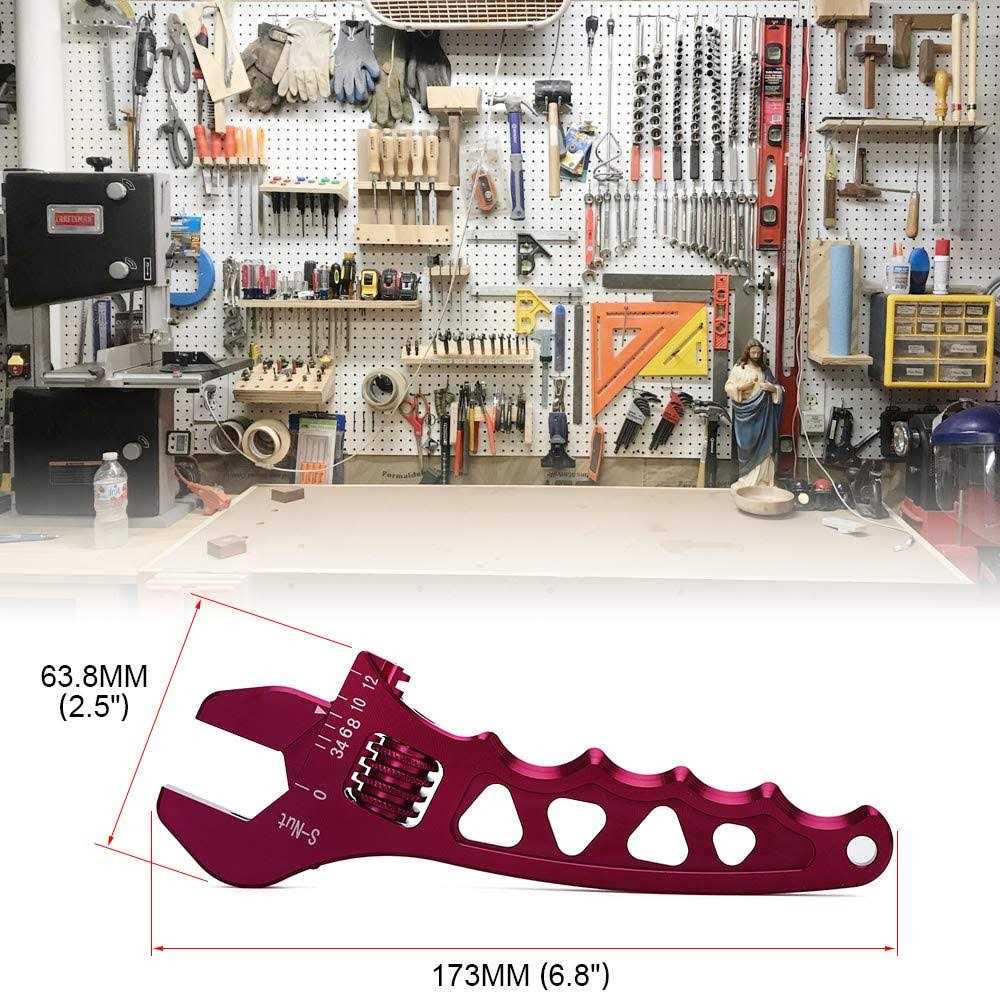 PTNHZ Adjustable Lightweight Aluminum AN3-AN12 Wrench hose Fitting tool spanner - MT - Mrs Treak
