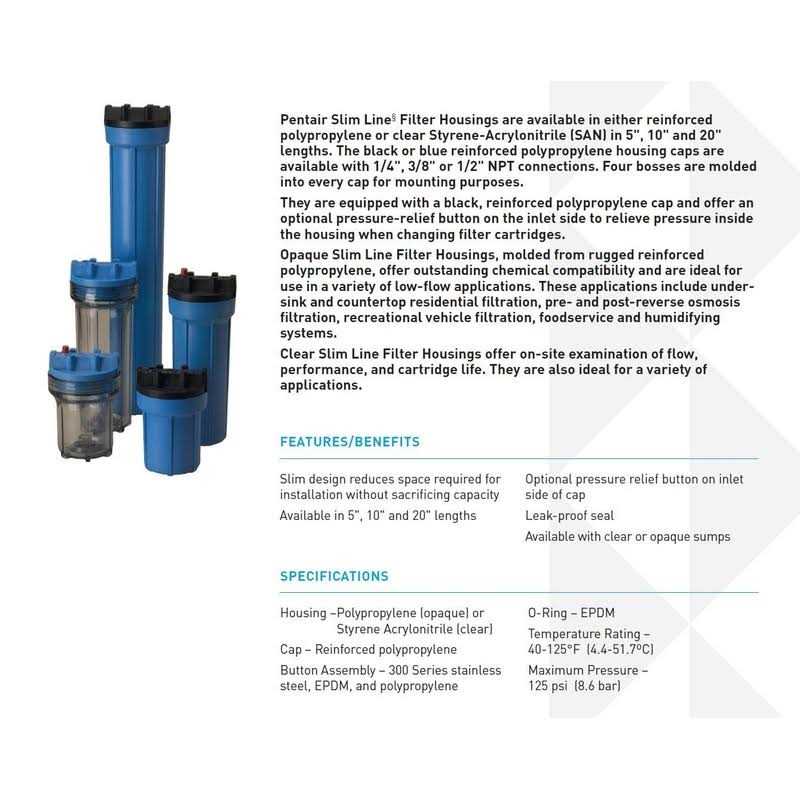 Pentek 158111 #5 Clear Slimline Filter Housing - MT - Mrs Treak