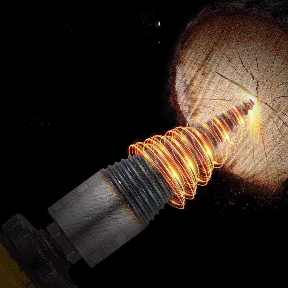 Firewood Log Splitter 45mm+32mm 6PCS Wood Log Splitter Firewood Detachable Drill Bit Heavy Duty Electric Drills Screw Cone Driver Hex + Square + - MT - Mrs Treak