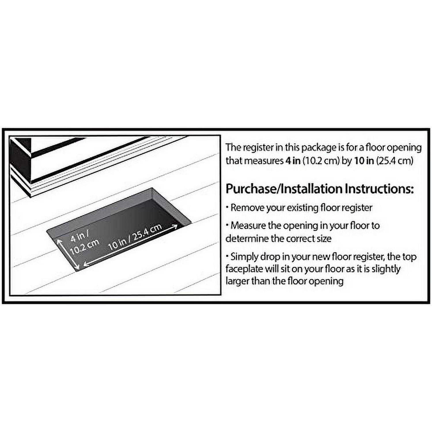 Decor Grates Pl410 wh 4 Inch by 10 Inch Plastic Floor Register - MT - Mrs Treak