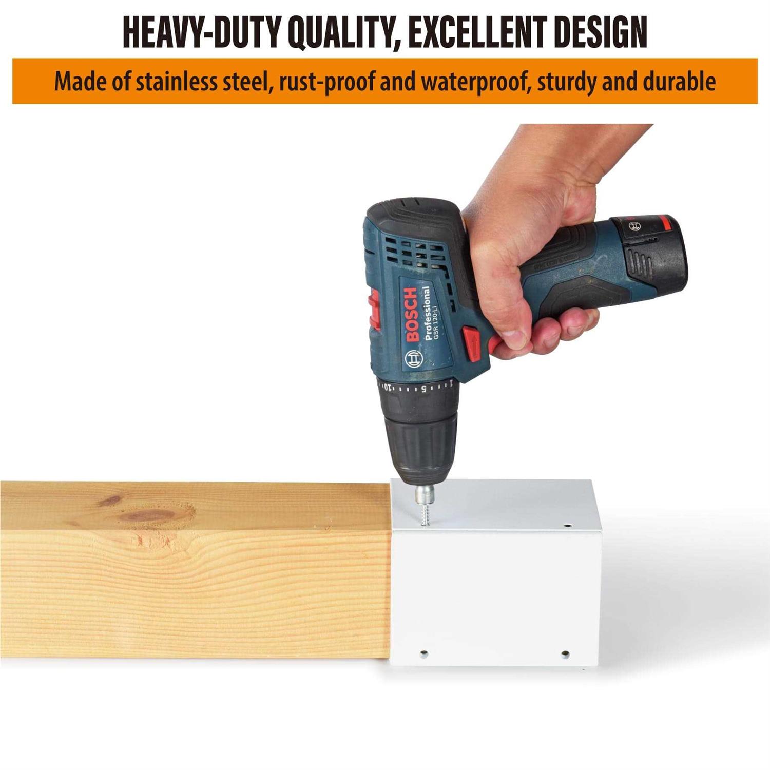 WOCEPU Stainless Steel Adjustable Post Protector, Protects Wooden Mailboxes and Fences from Lawnmower and rain Damage - MT - Mrs Treak