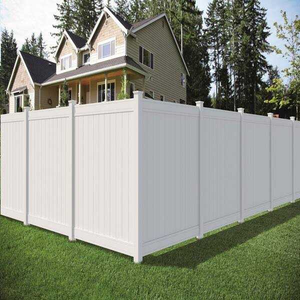 Woodbridge 5 in. x 5 in. x Routed White Vinyl Fence Line Post Outdoor Essentials - Mrs Treak