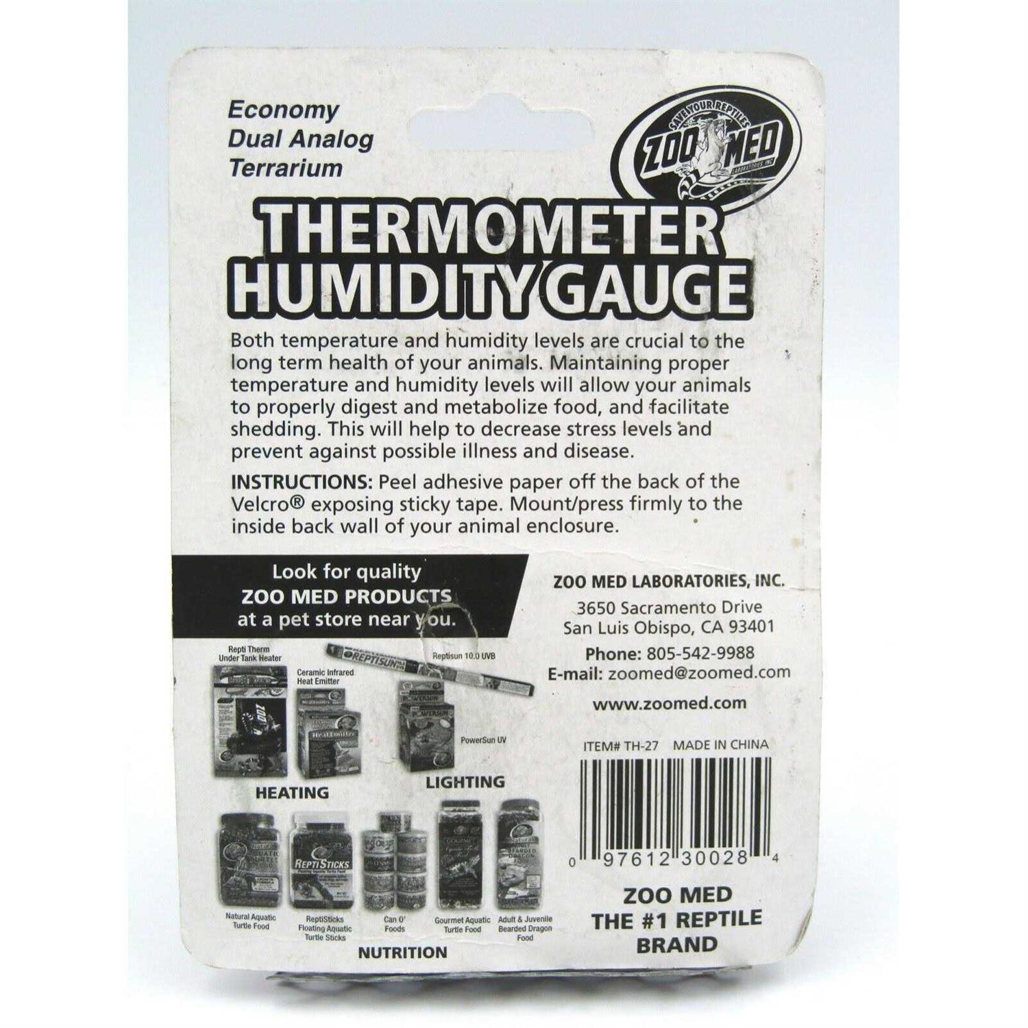 Zoo Med Digital Thermometer Humidity Gauge - MT - Mrs Treak