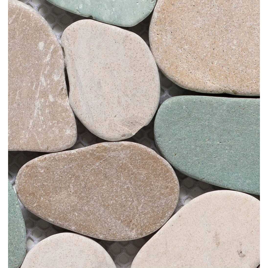 Tile Connection Sliced Pebble Grey 11-1/4 in. x 11-1/4 in. x Mesh-Mounted Mosaic Tile - MT - Mrs Treak