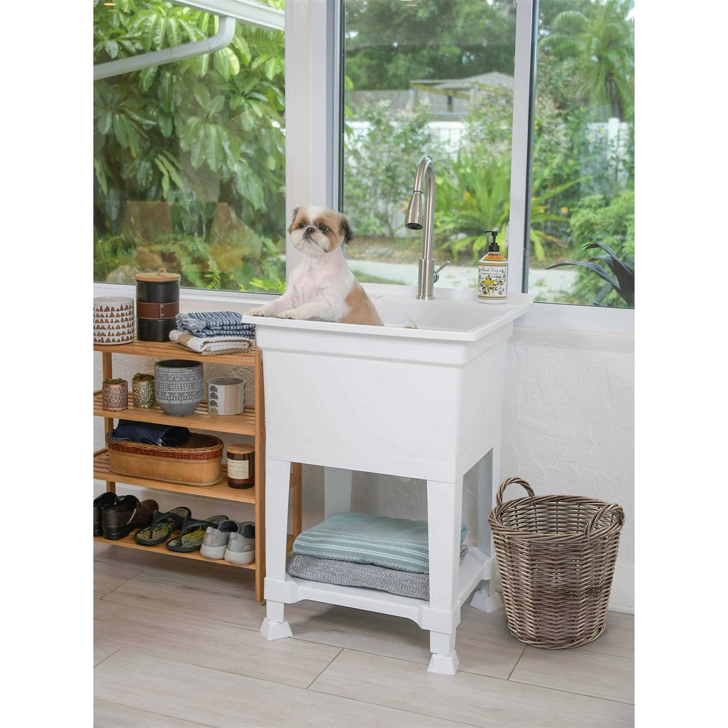 UTILITYSINKS Plastic 24 Freestanding Compact Workshop Utility Tub Sink - MT - Mrs Treak