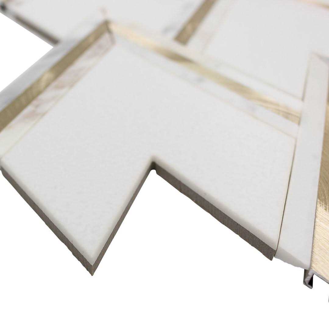 Ogee 4.23 x 5.28 Marble Chevron Mosaic Wall Tile Ivy Hill Tile - MT - Mrs Treak