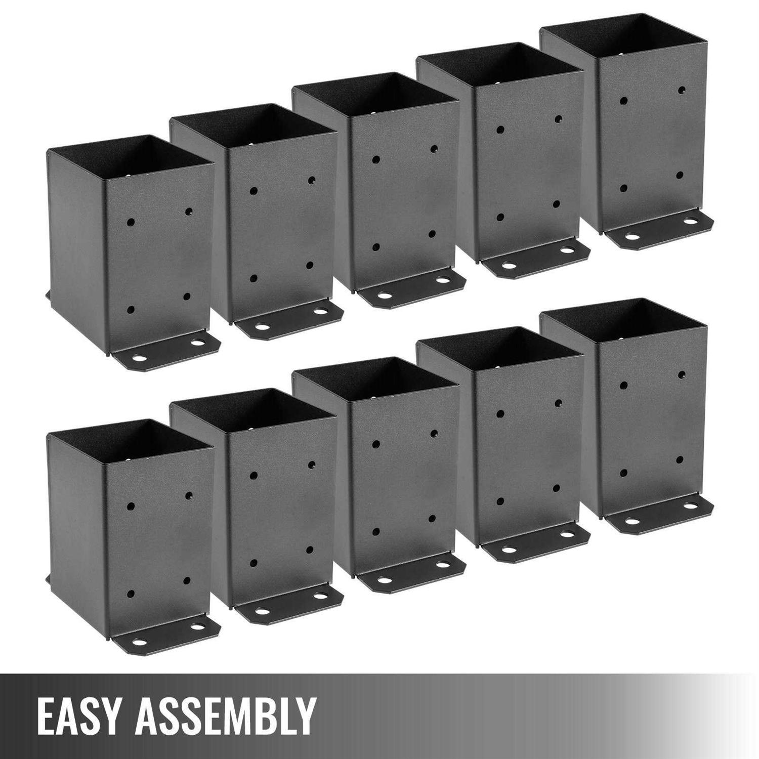 VEVOR 4 in. x 4 in. Deck Post Base Post Base Skirt Deck Post Skirt Black Powder-Coated Decking Post Base - MT - Mrs Treak