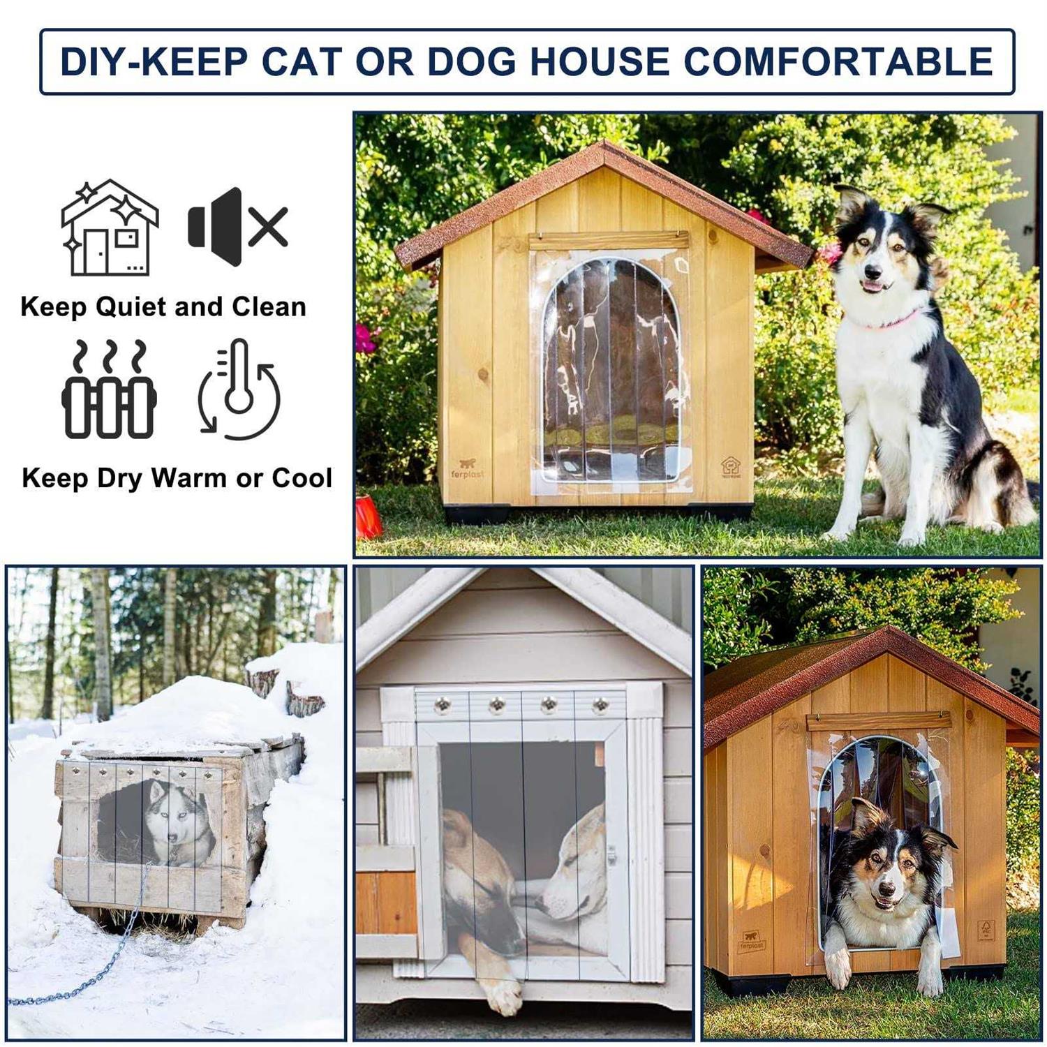 Doggie Door Replacement Strips 8′ L x CRAFTFORCE Clear Plastic Vinyl Strip for DIY Dog or Cat Door - MT - Mrs Treak