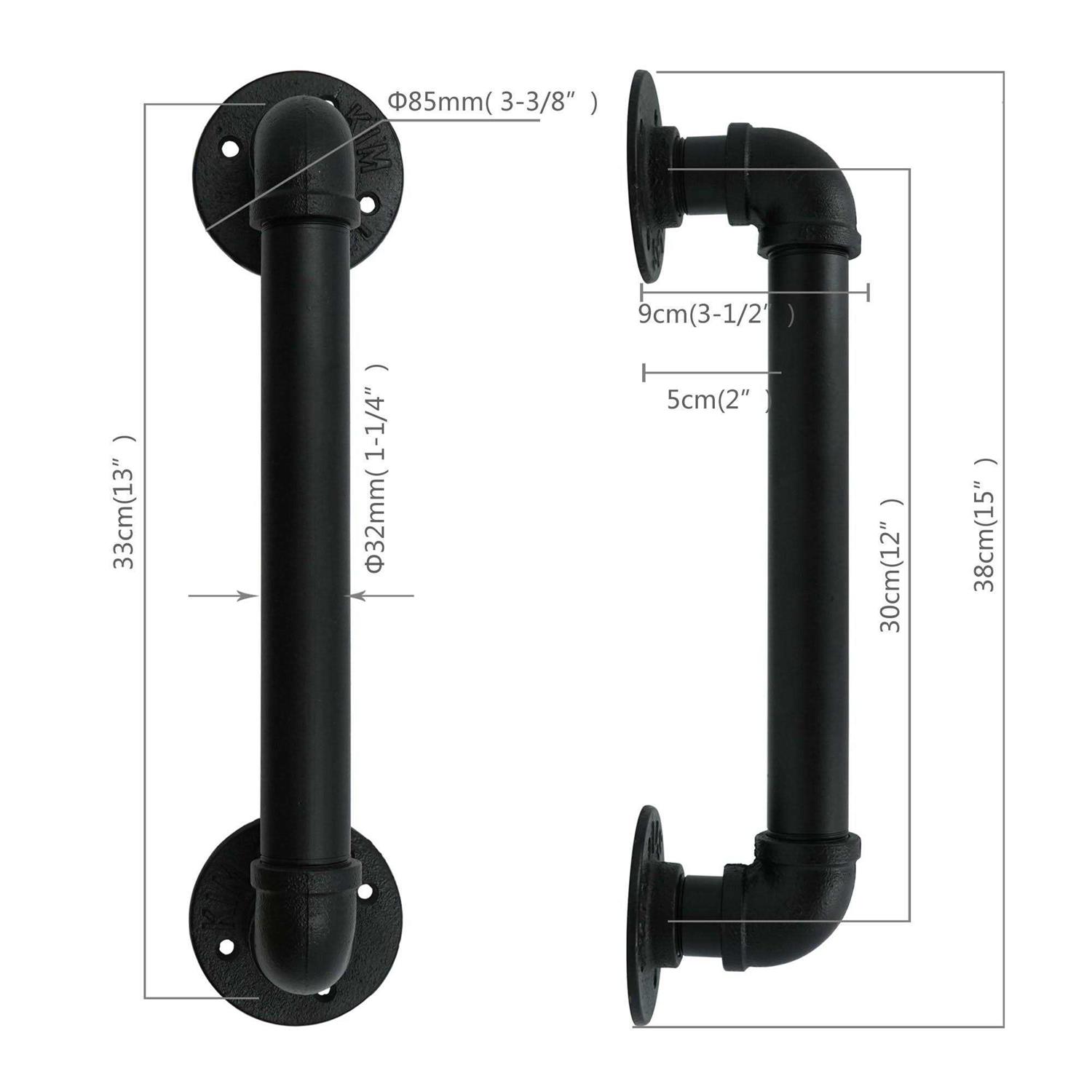 FOYO Set of 2 Industrial Pipe Door Pull Handle Grab Bar - MT - Mrs Treak