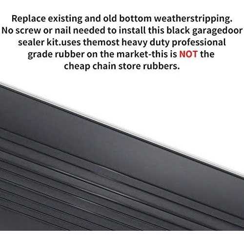 DGSL Garage Door Seals Bottom Rubber Weather Stripping Kit Seal Strip Replacement,Universal Weatherproof Threshold Buffering Sealing Rubber 5/16 - MT - Mrs Treak