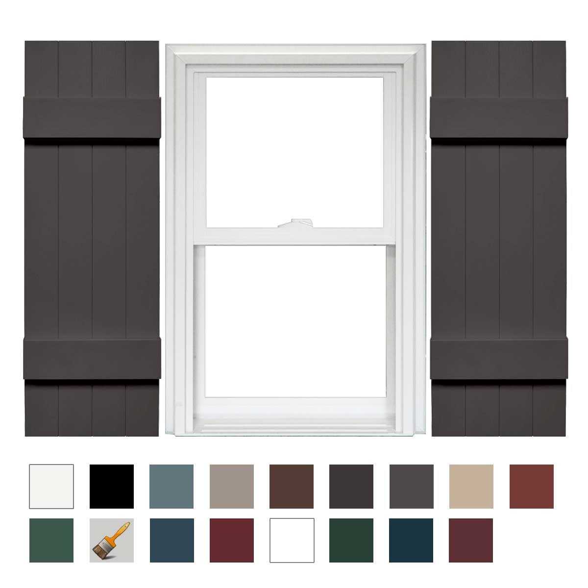 Mid America Board and Batten 14 4 Board Joined Vinyl Standard Shutter - MT - Mrs Treak