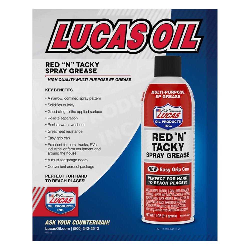Lucas Oil Red N Tacky Grease - MT - Mrs Treak