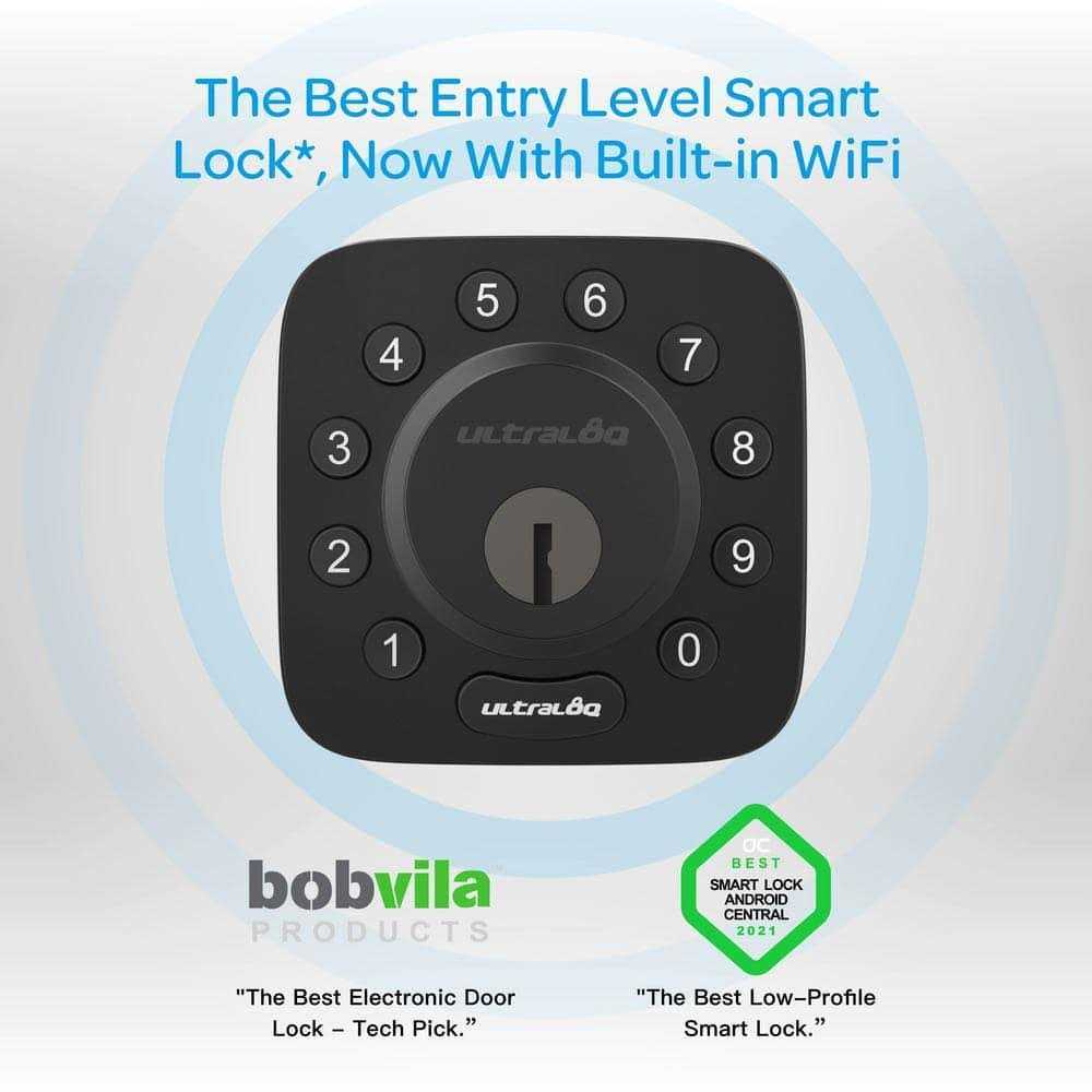 Ultraloq U-Bolt Black Wi-Fi Deadbolt Smart Lock with Passage Handle - MT - Mrs Treak