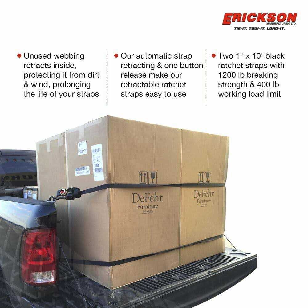 Erickson Retractable Ratchet Tie-Down Straps 34415 - MT - Mrs Treak