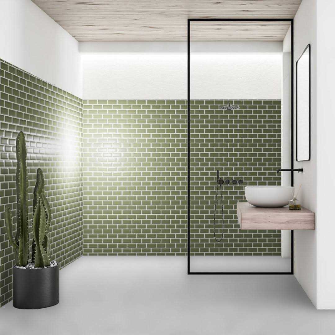 Torch Song 2 x 4 Glass Brick Joint Mosaic Wall Tile PIXL - MT - Mrs Treak