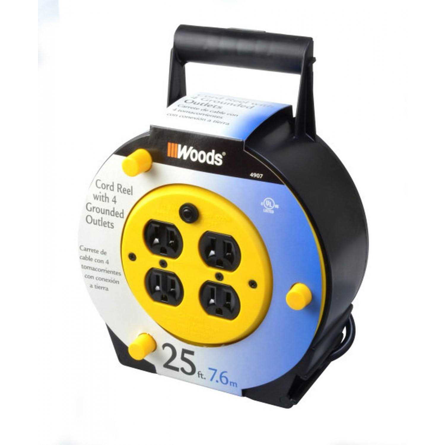 Woods 22849 Metal Extension Cord Reel Stand In Black - MT - Mrs Treak