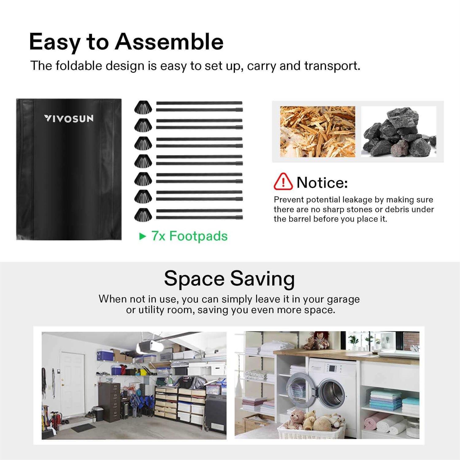 VIVOSUN Collapsible Rain Barrel Spigots and Overflow Kit - MT - Mrs Treak