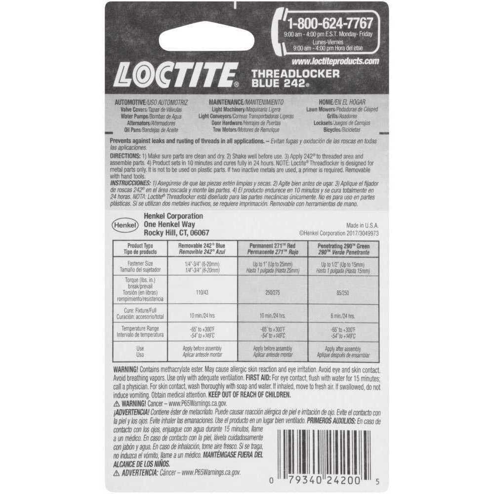 Loctite Blue 242 Threadlocker - MT - Mrs Treak