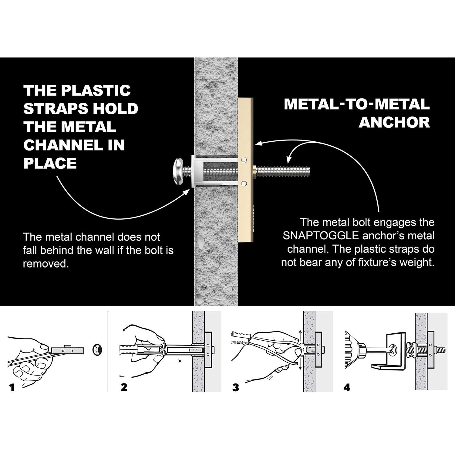 Toggler Snaptoggle Drywall Anchor with Included Bolts for 1/4-20 Fastener - MT - Mrs Treak