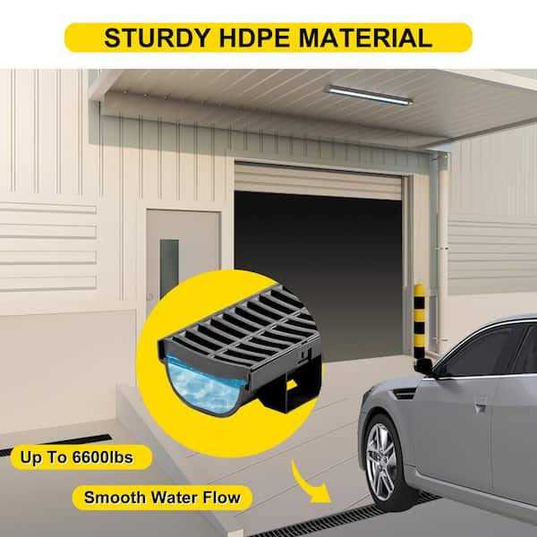 VEVOR Trench Drain System Channel Drain with Plastic Grate Drainage Trench PSLGM100455688EU5V0 - MT - Mrs Treak