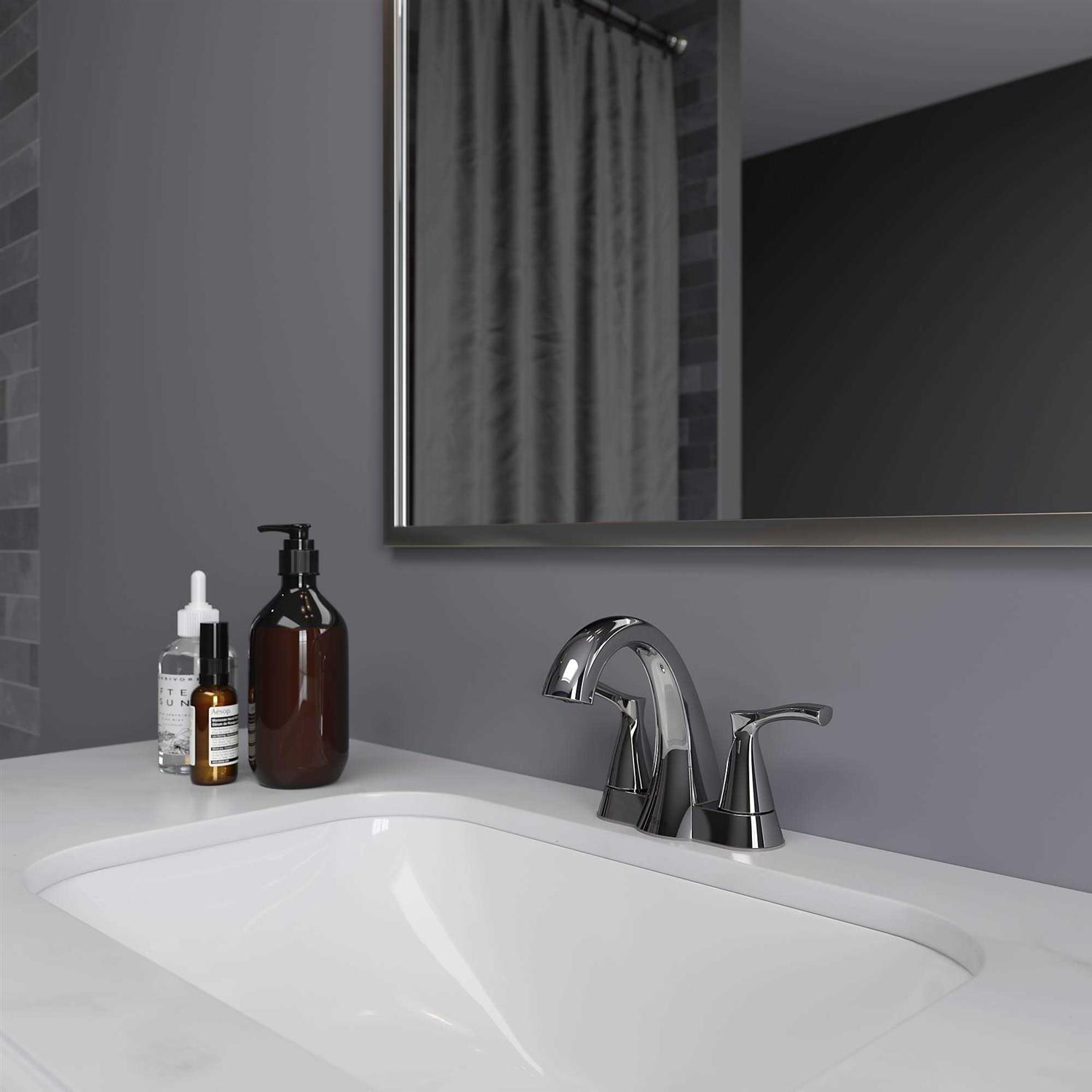 Pfister Masey Brushed Nickel 2-Handle 4-in Centerset WaterSense Bathroom Faucet - MT - Mrs Treak